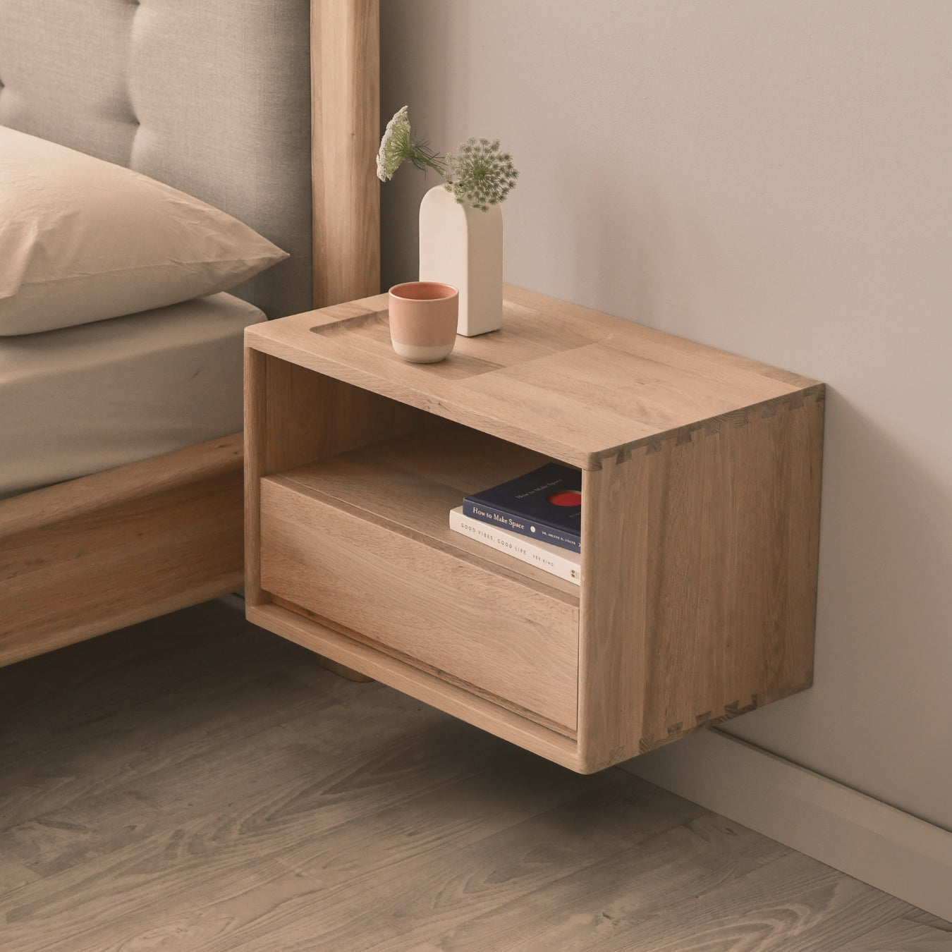 Circa Floating Bedside Right (Left Groove)- European Oak