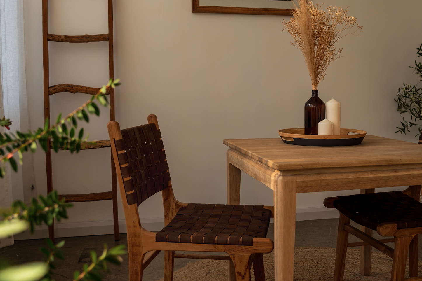 Strap Dining Chair Dark Brown