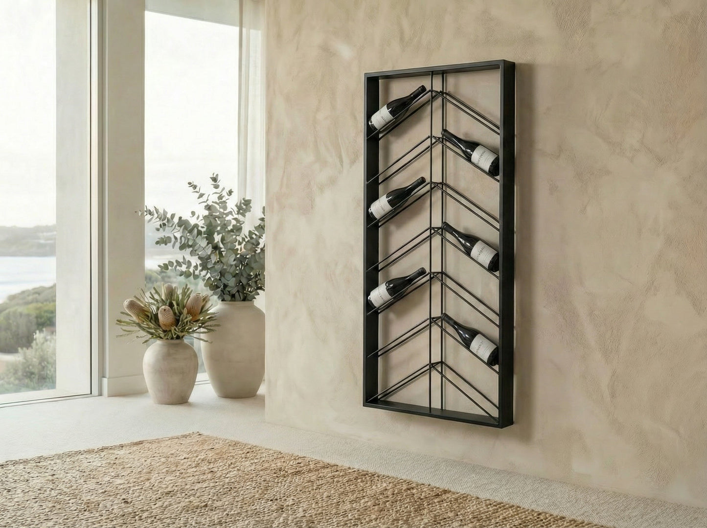 Chevron Wine Rack - Iron