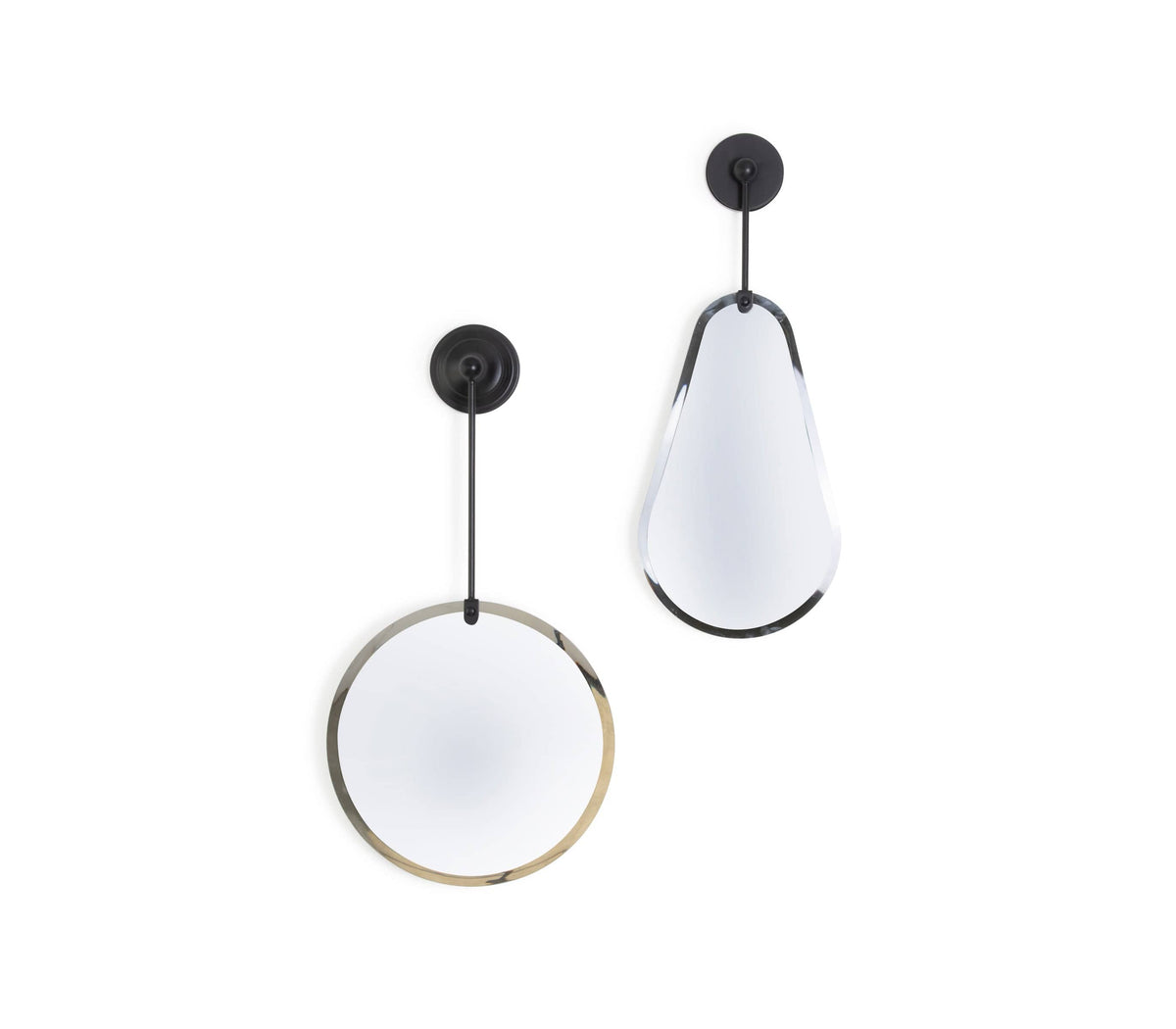 Set of two modern wall mirrors