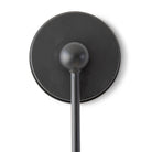 Black metal wall sconce detail