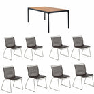 Black table set with four chairs