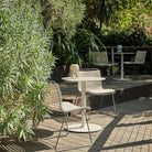 White outdoor chairs and table