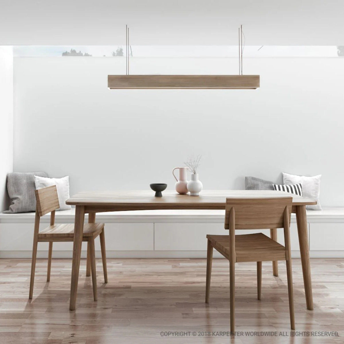 Grasshopper table with chairs and overhead light