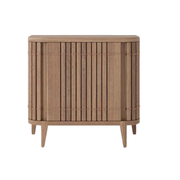 Koppar Side Table Right Hinges- FSC Recycled Teak