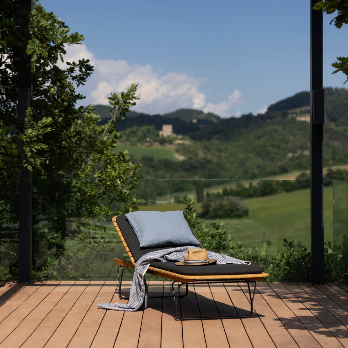 Molo 2 outdoor chaise lounge with scenic view