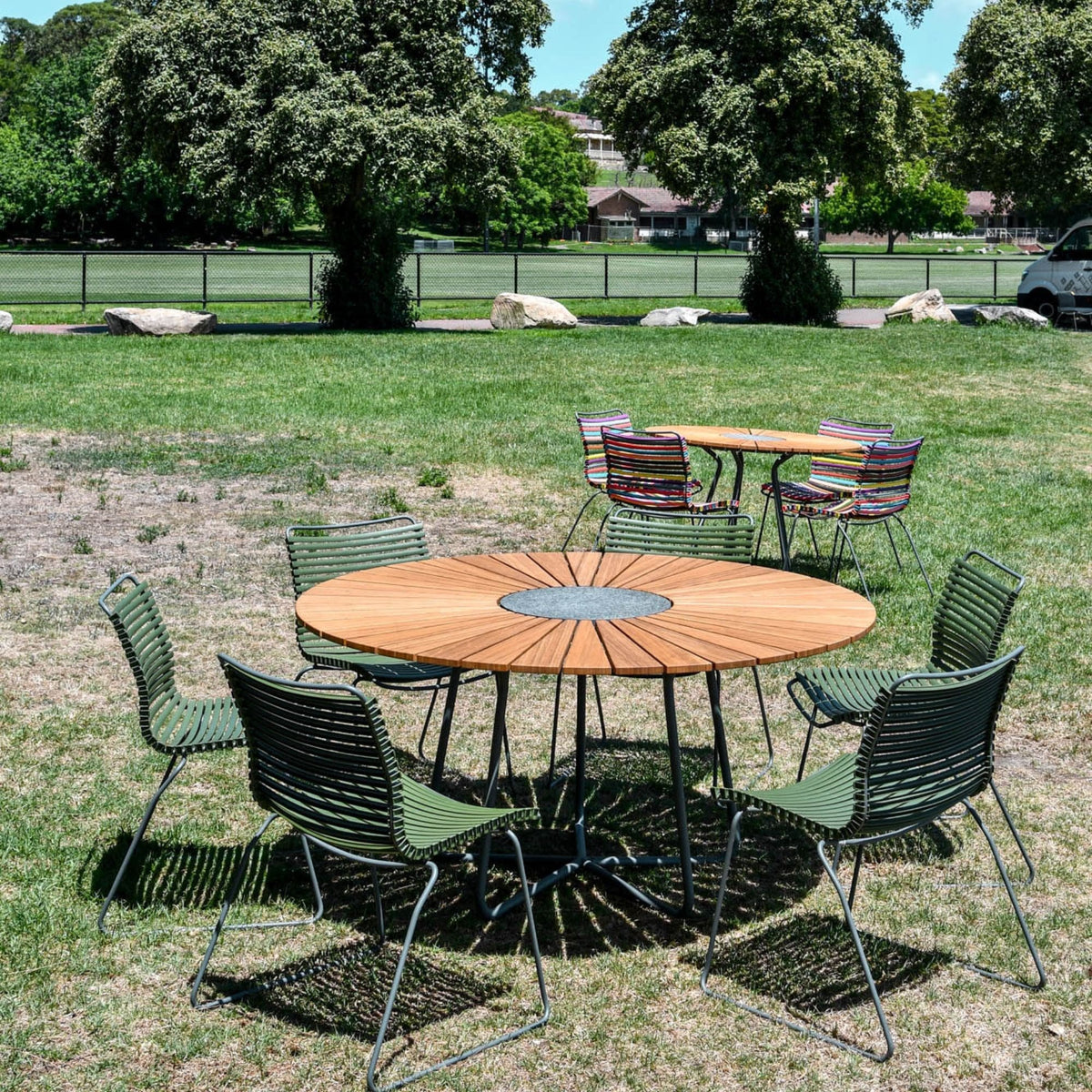 Olive green outdoor dining set