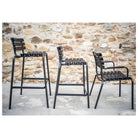 Black metal outdoor bar chairs