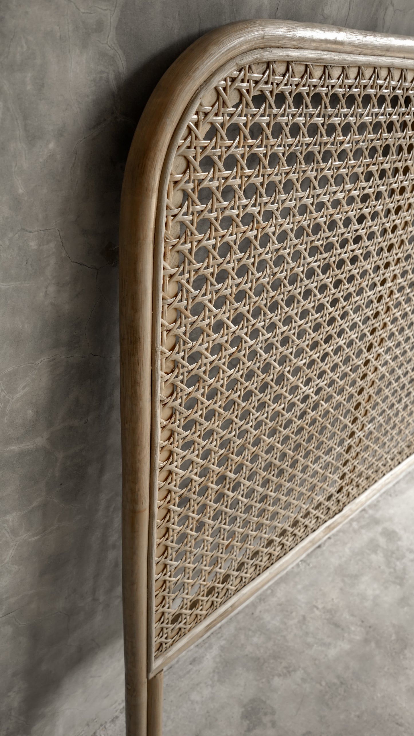 Sahara bed board details - cane headboard close-up