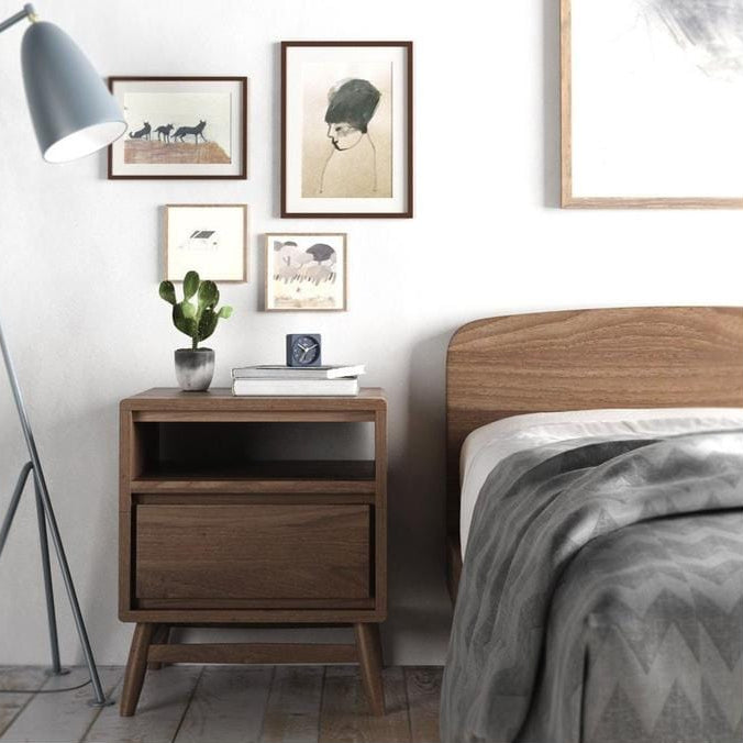 Recycled teak bedside table, indoor furniture