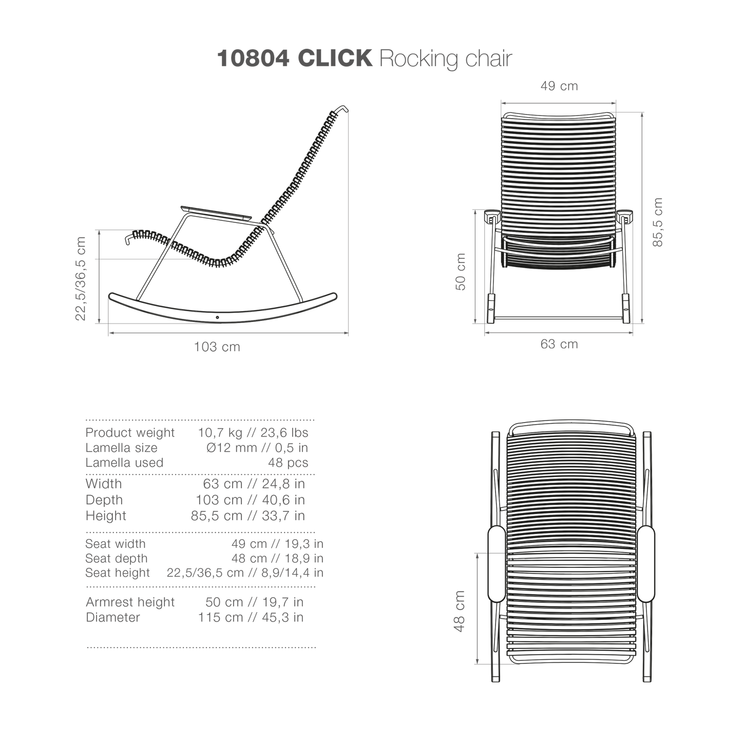 Click Rocking Chair - Black