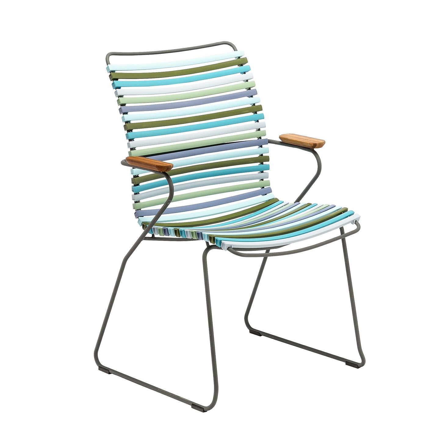 Click Dining Chair Tall with Armrest -  Multicolour Blue Stripe