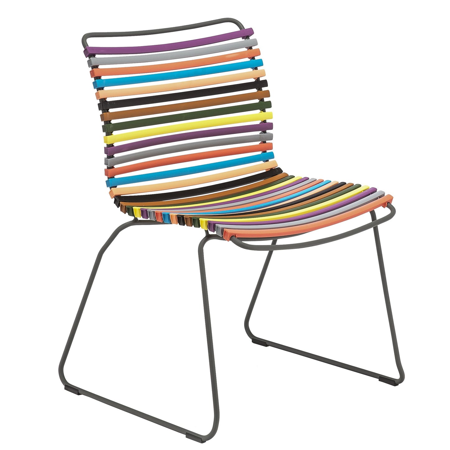 Outdoor Click Dining Chair (Multicoloured) | SLH -Outdoor Furniture-Houe-Multi Colour-Powder-coated Grey Metal-SLH AU