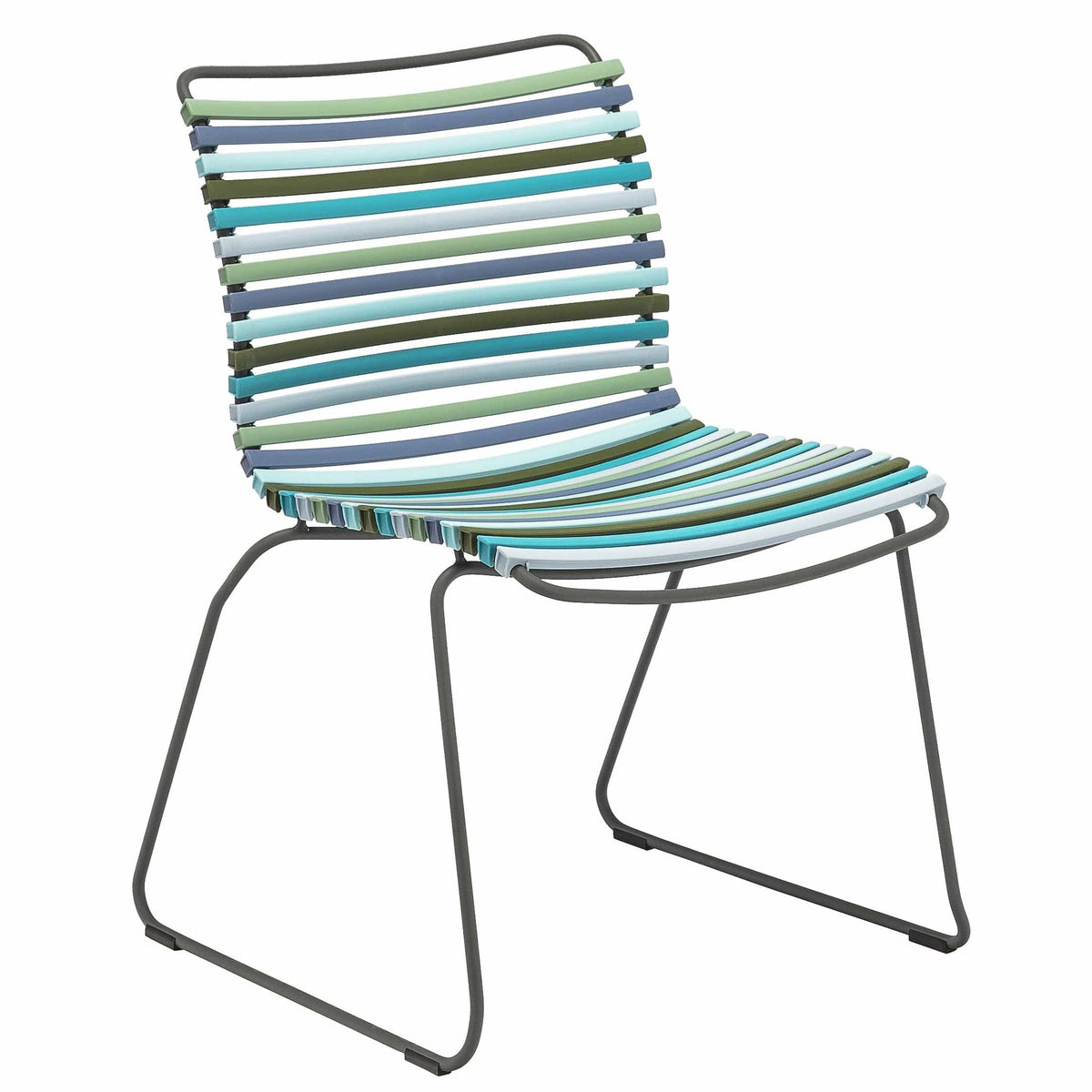Click Outdoor Dining Chair by Houe Blue Tone | SLH Designer Furniture-Outdoor Furniture-Houe-Multi Colour Blue Stripe-Powder-coated Grey Metal-SLH AU