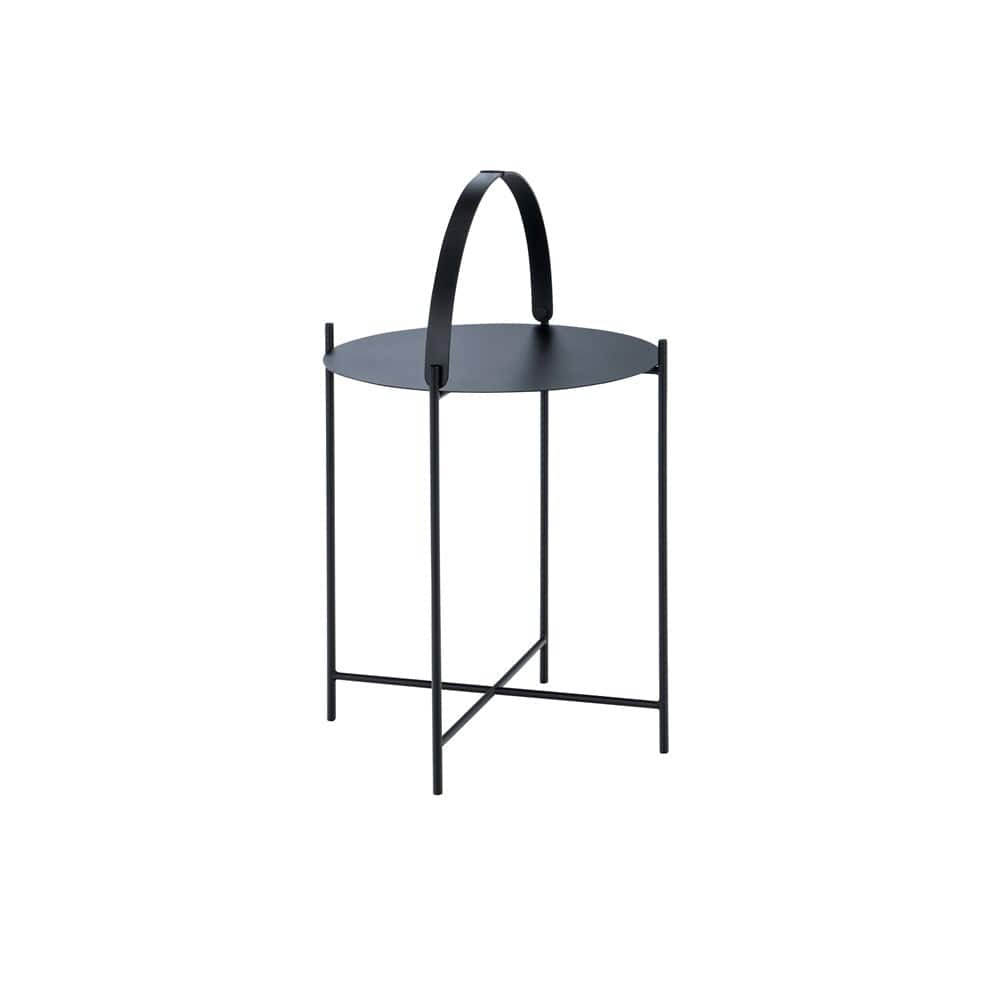 Black side table with handle