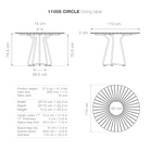 Circular dining table, high-res image