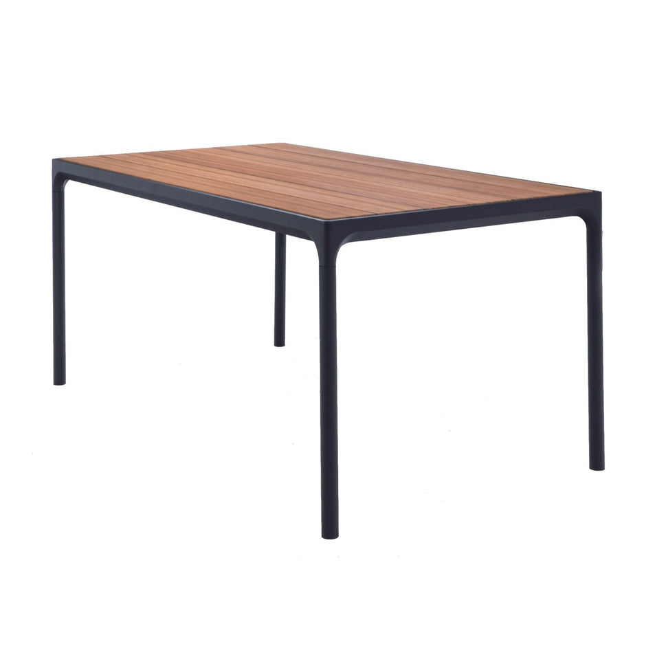 Outdoor Bamboo Top & Black Frame Four Table (160cm) | SLH-Outdoor Furniture-Houe-SLH AU