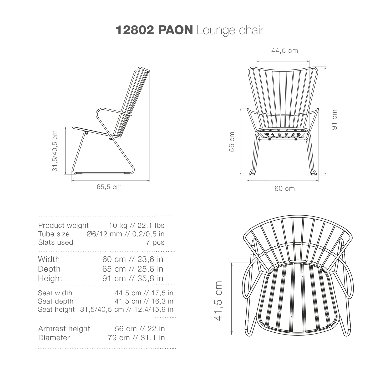 Paon Lounge Chair - Bamboo | Black