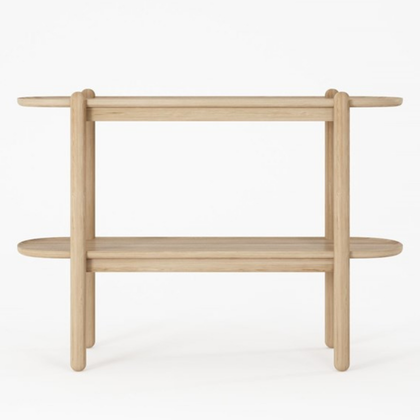 East Console With Shelf - European Oak