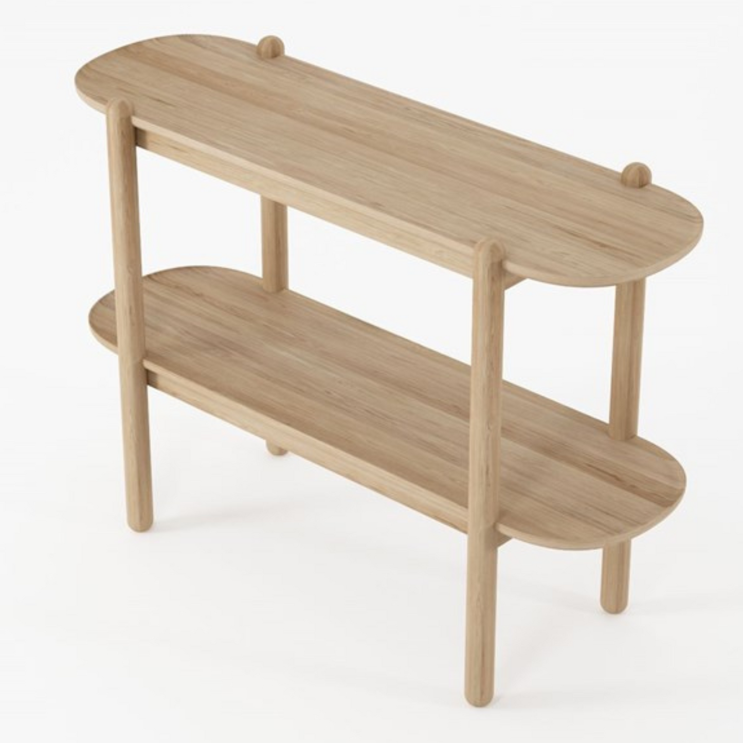 East Console With Shelf - European Oak