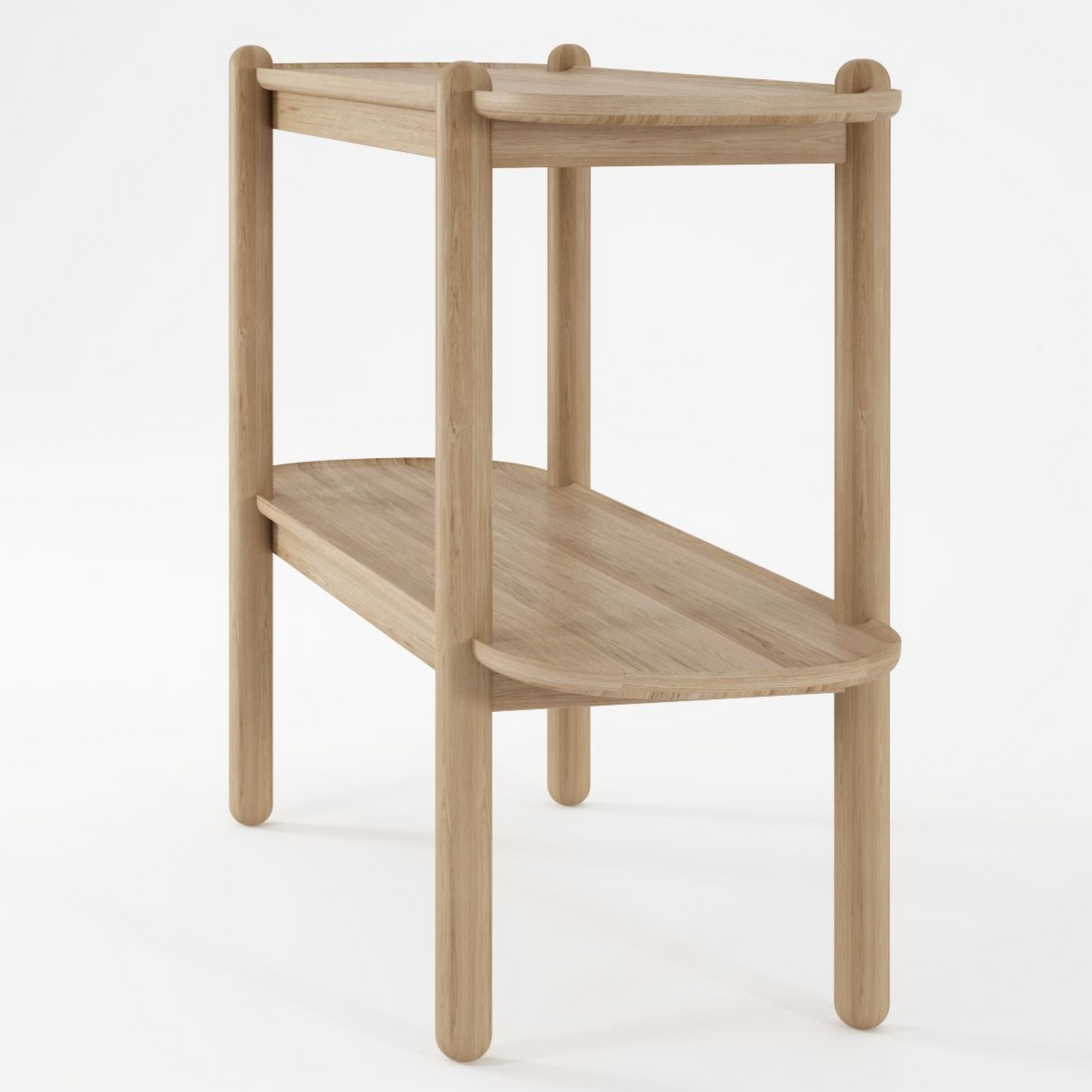 East Console With Shelf - European Oak