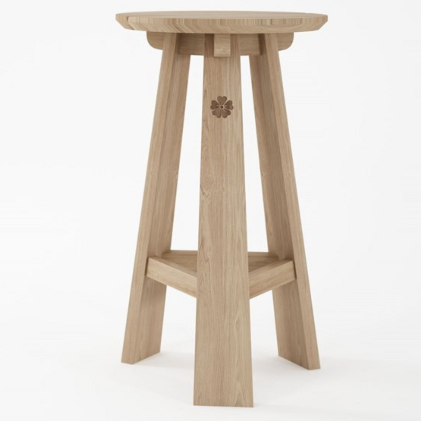 East Round  Counter Stool - European Oak