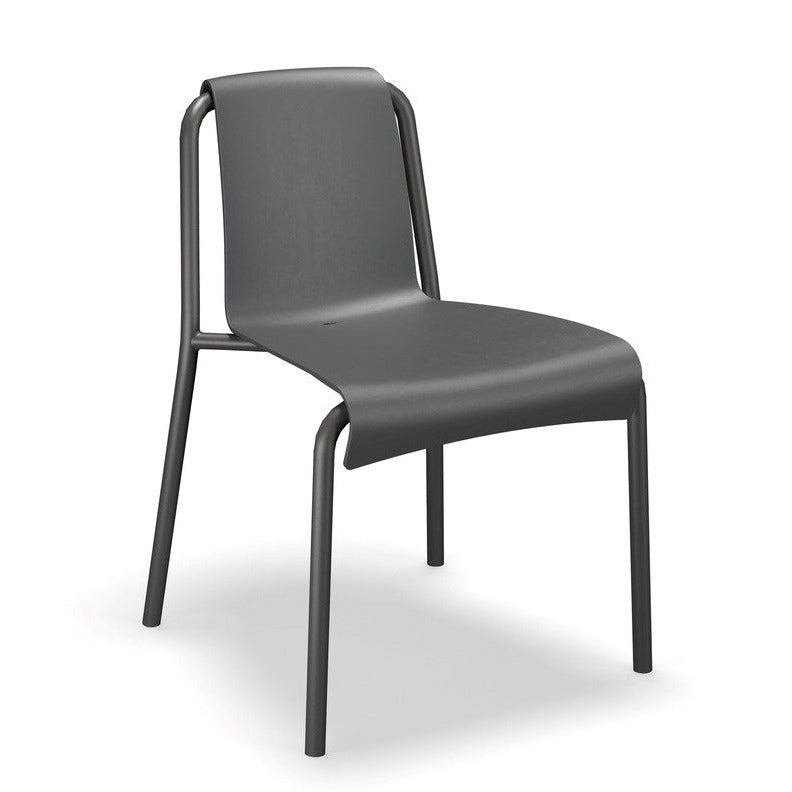 Cafe Outdoor Dining Chair - Grey Plastic-Outdoor Furniture-Houe-Dark Grey-SLH AU