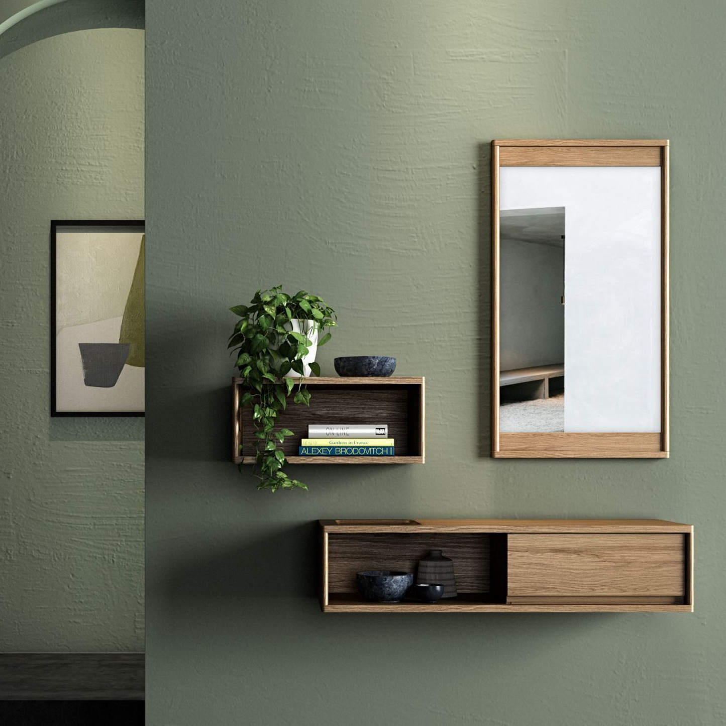 Circa Floating Cabinet Module 3  - European Oak