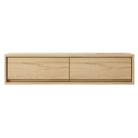 Wooden wall-mounted cabinet with two drawers.