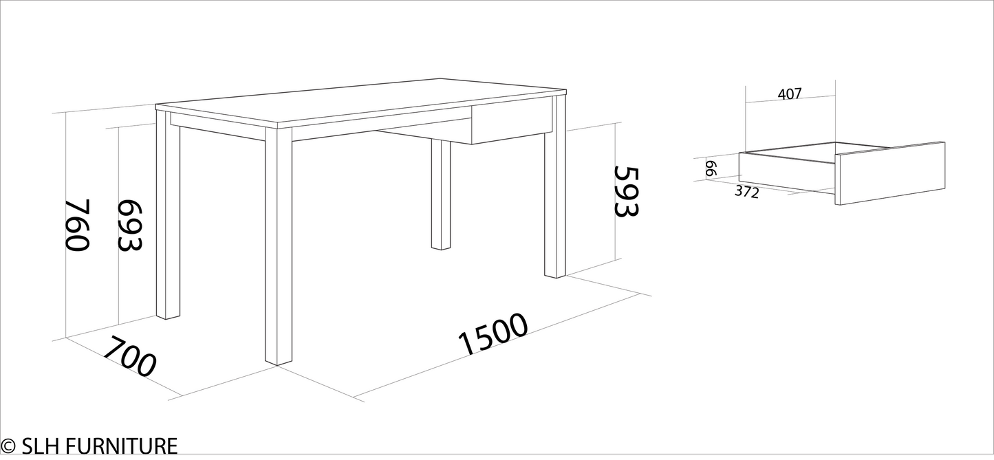 Solid Office Desk - FSC Recycled Teak