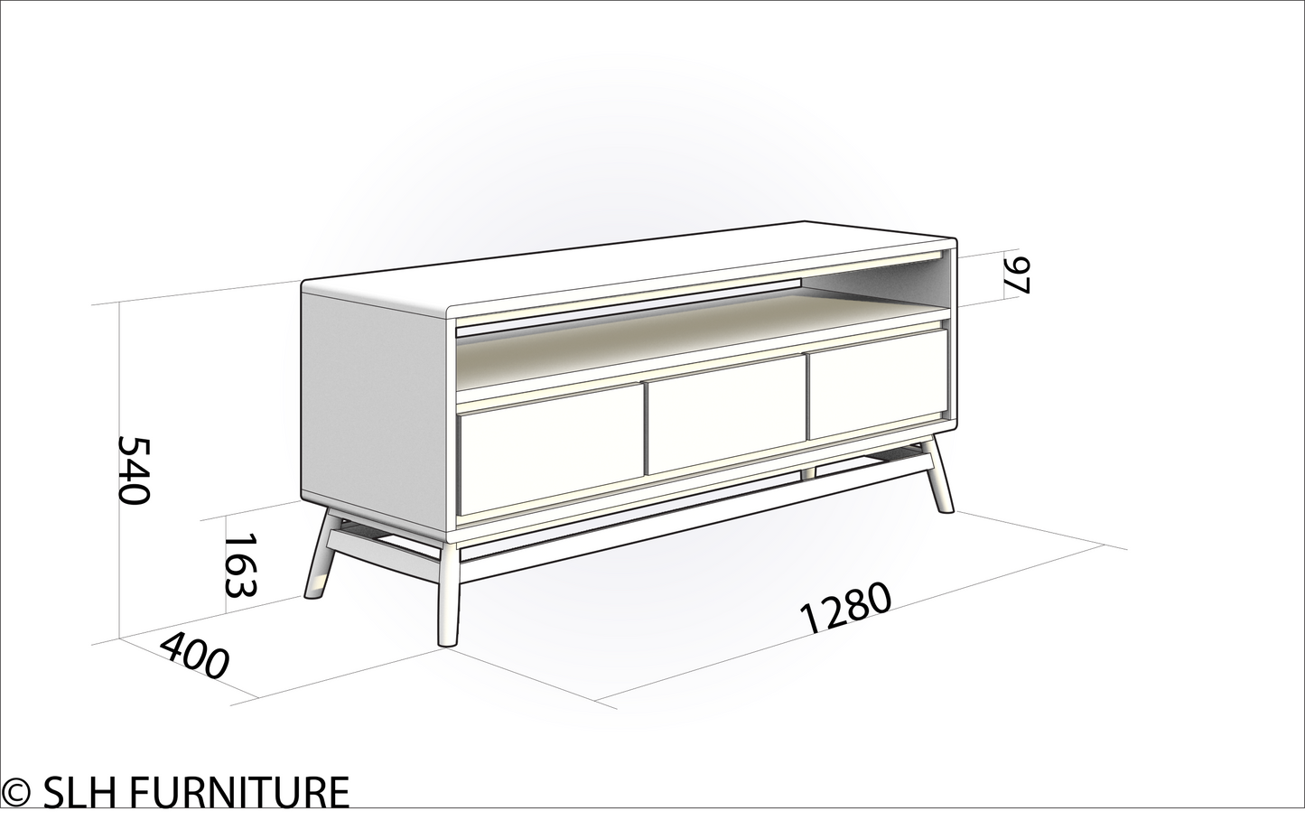 Twist TV Unit - Satin Black