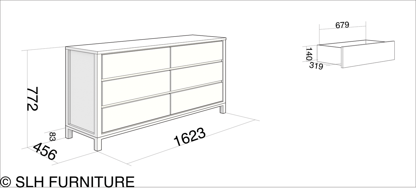 Solid Chest of Draws Large - European Oak