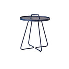 Blue side table 5065AB_1 with handle