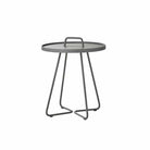 5066AI_1 - Gray metal side table with handle