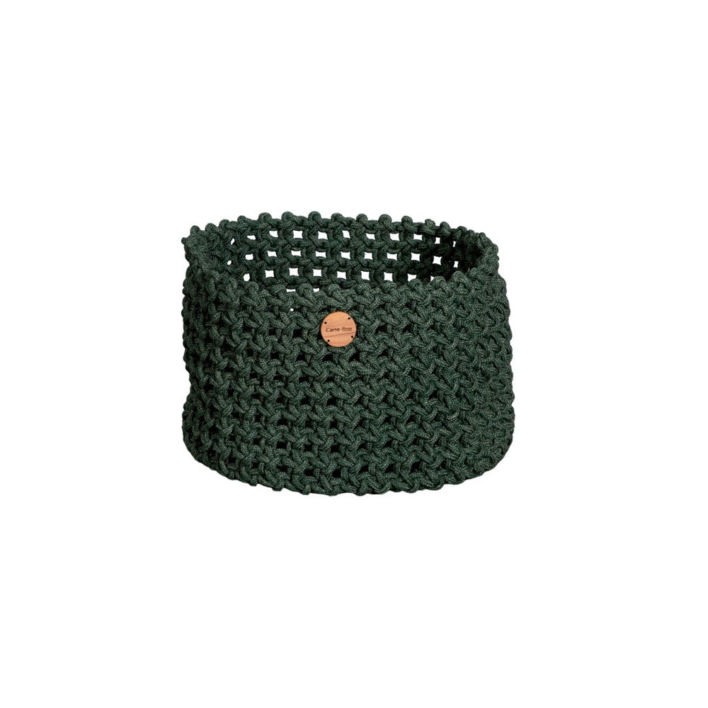 Soft Large Rope Basket - Dark Green