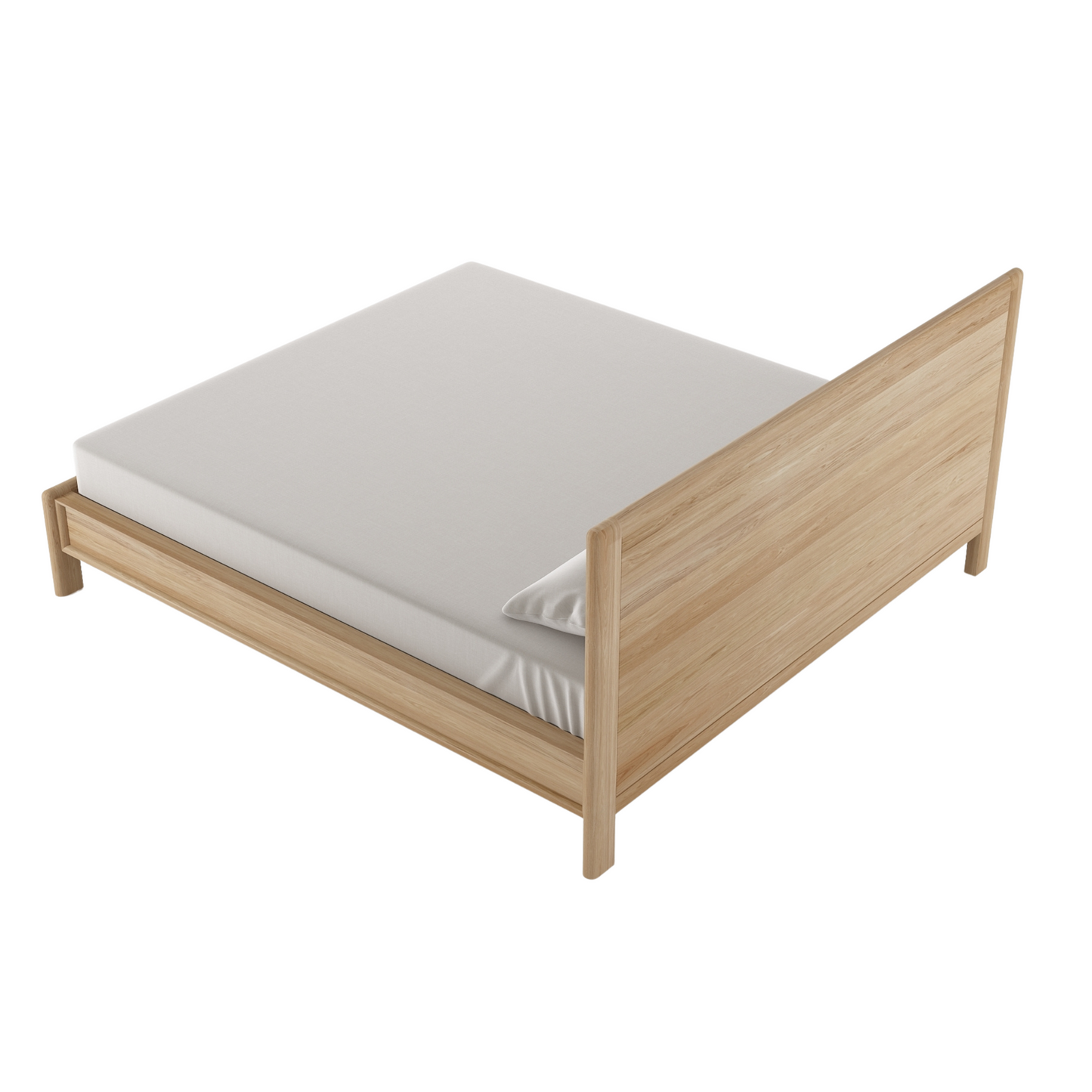 Circa King without Storage - European White oak and fabric Headboard