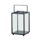 5725AL_1 Black metal lantern with glass panels and handle