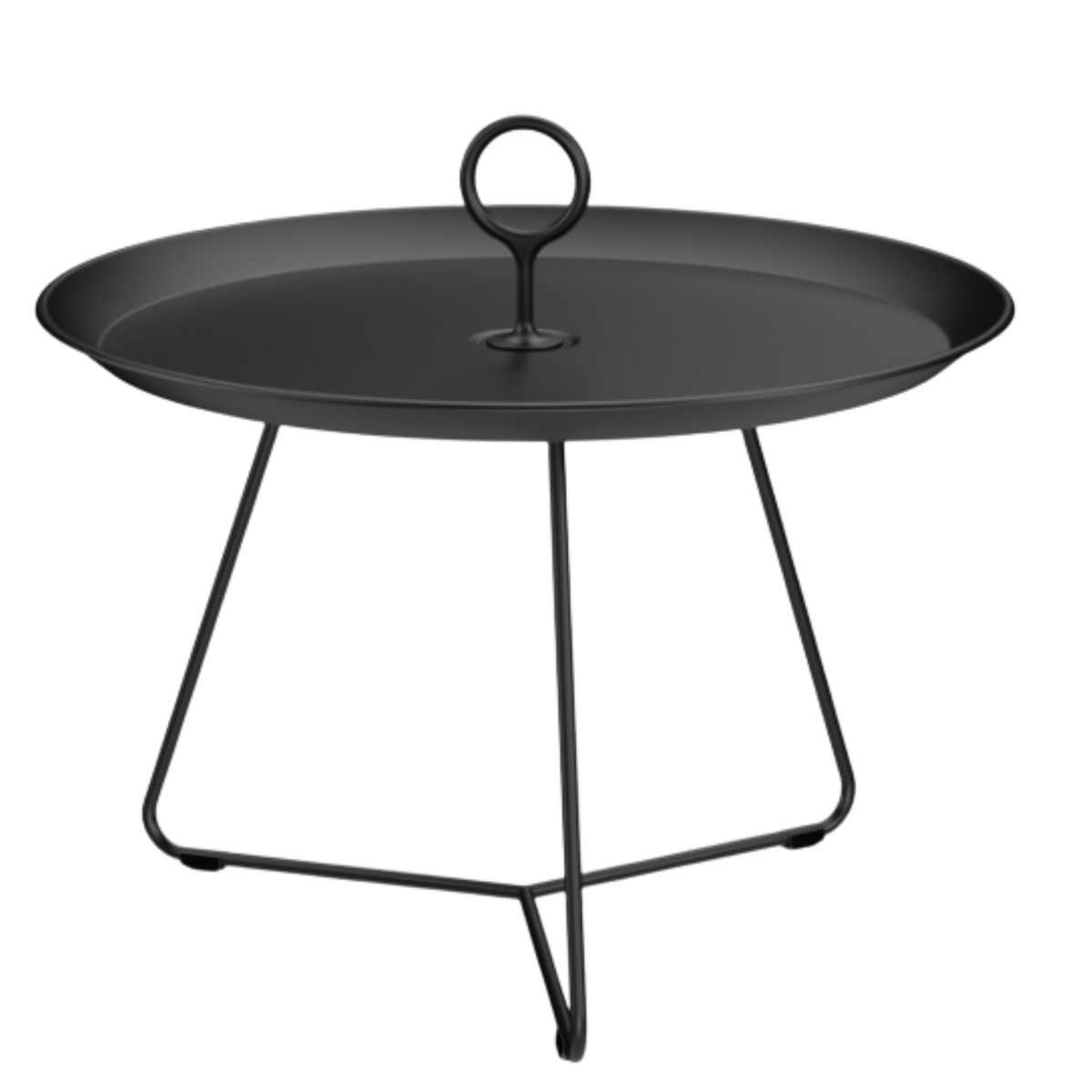 Black tray table with handle