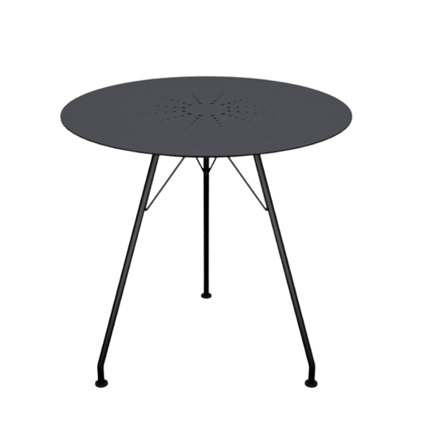 Black round outdoor table