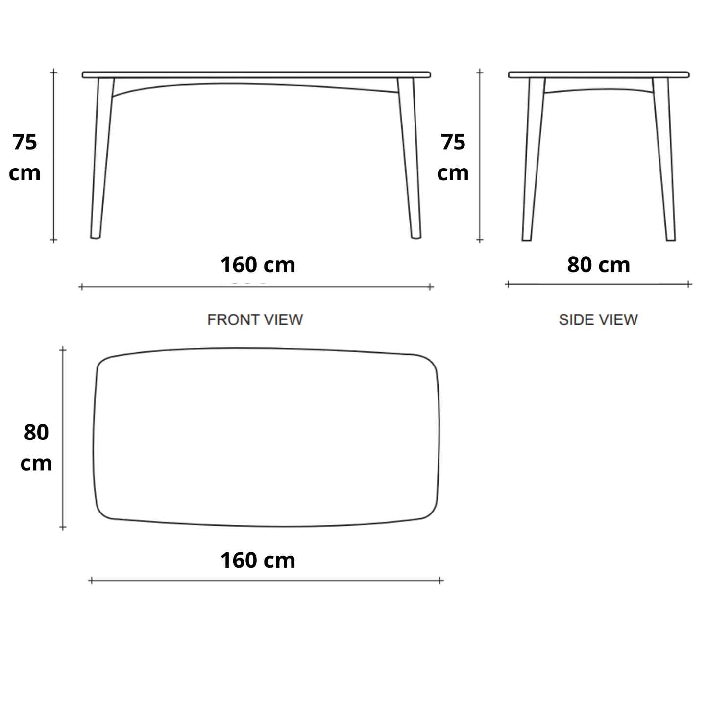 Grasshopper Rectangular Dining Table 160(CM) - FSC RecycledTeak