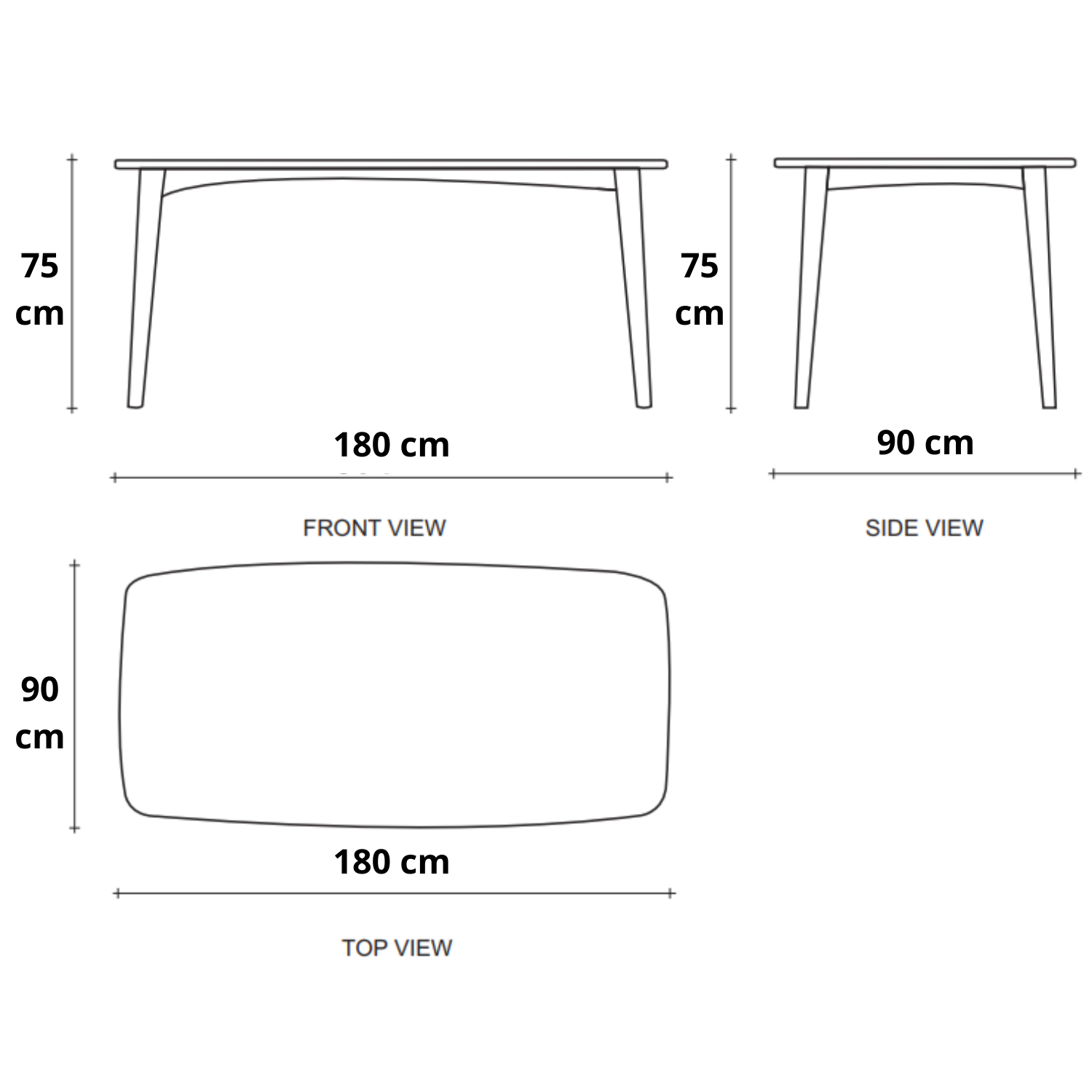 Grasshopper Rectangular Dining Table 180(CM) - European Oak