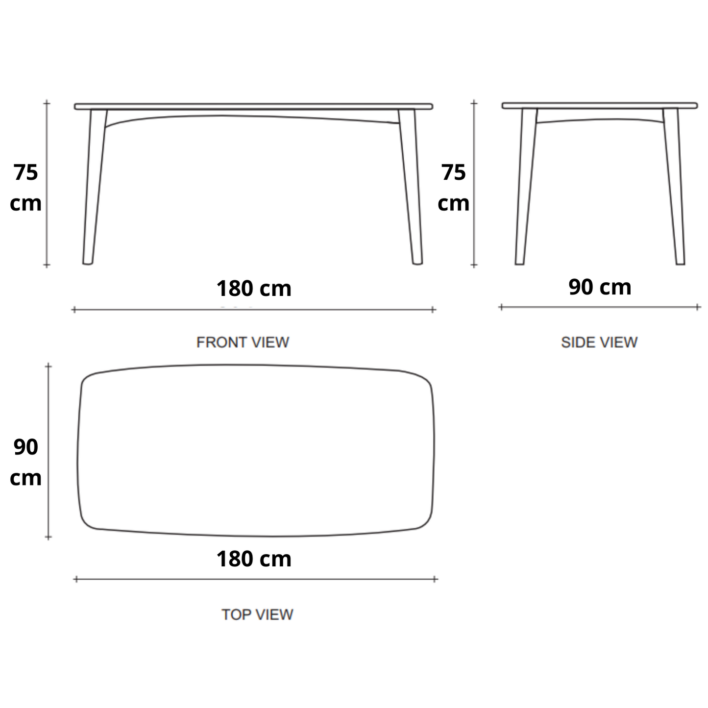 Grasshopper Rectangular Dining Table 180(CM) - European Oak