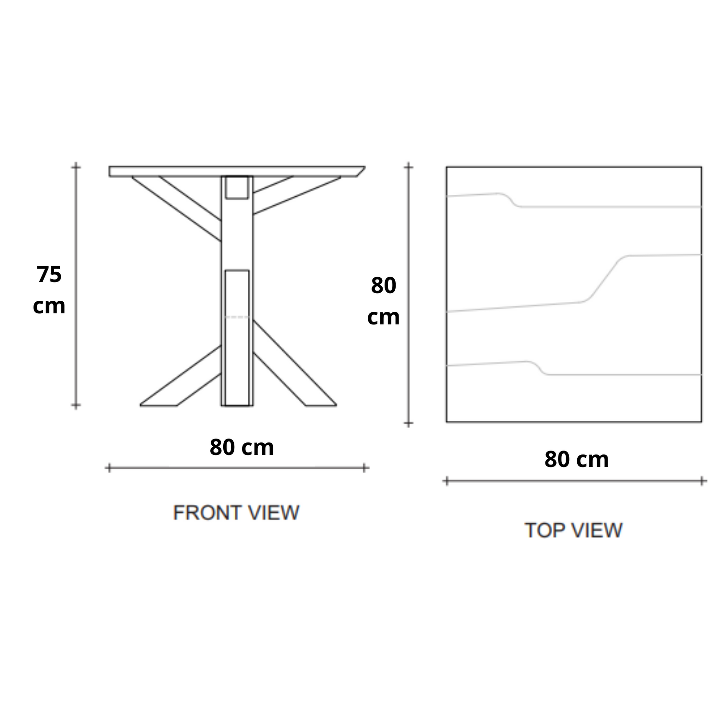 Ki Square Dining Table 80(CM) - European Oak