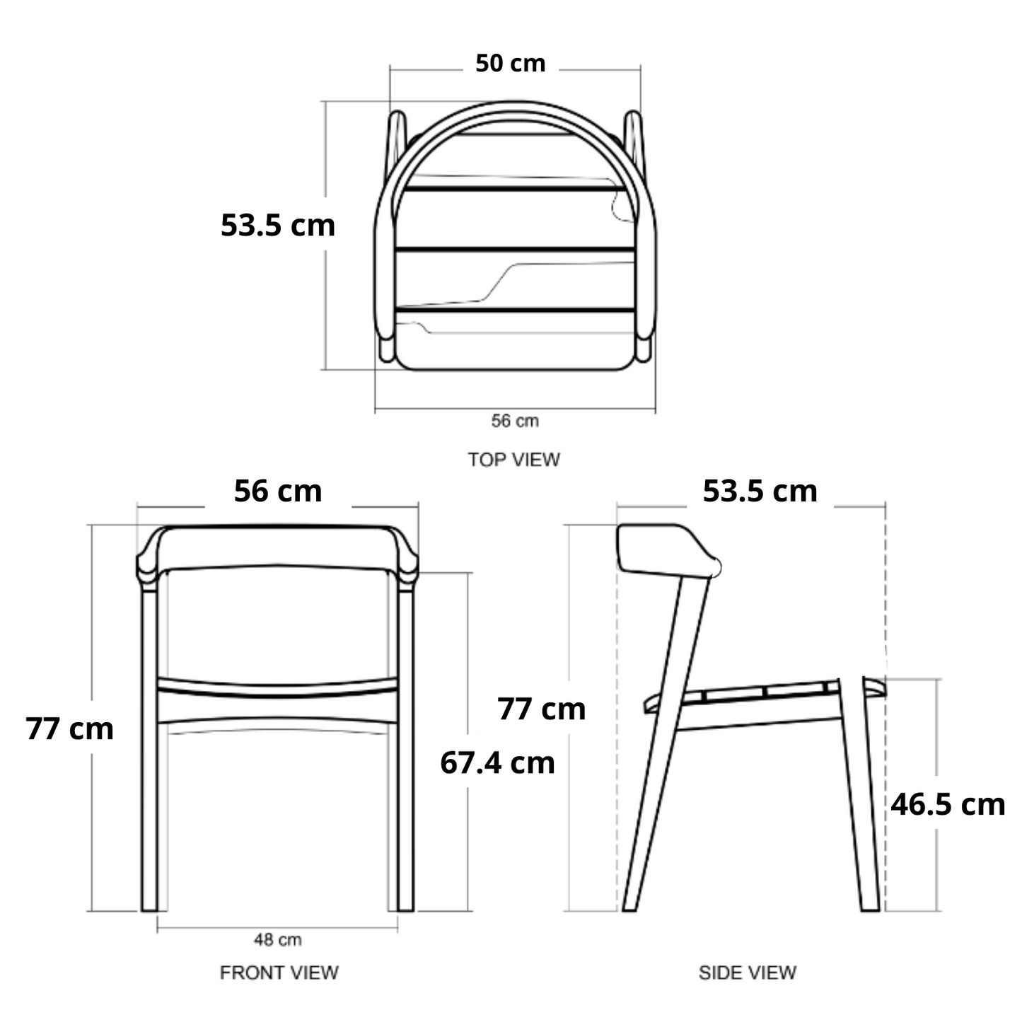 Grasshopper Bistro Dining Chair Teak