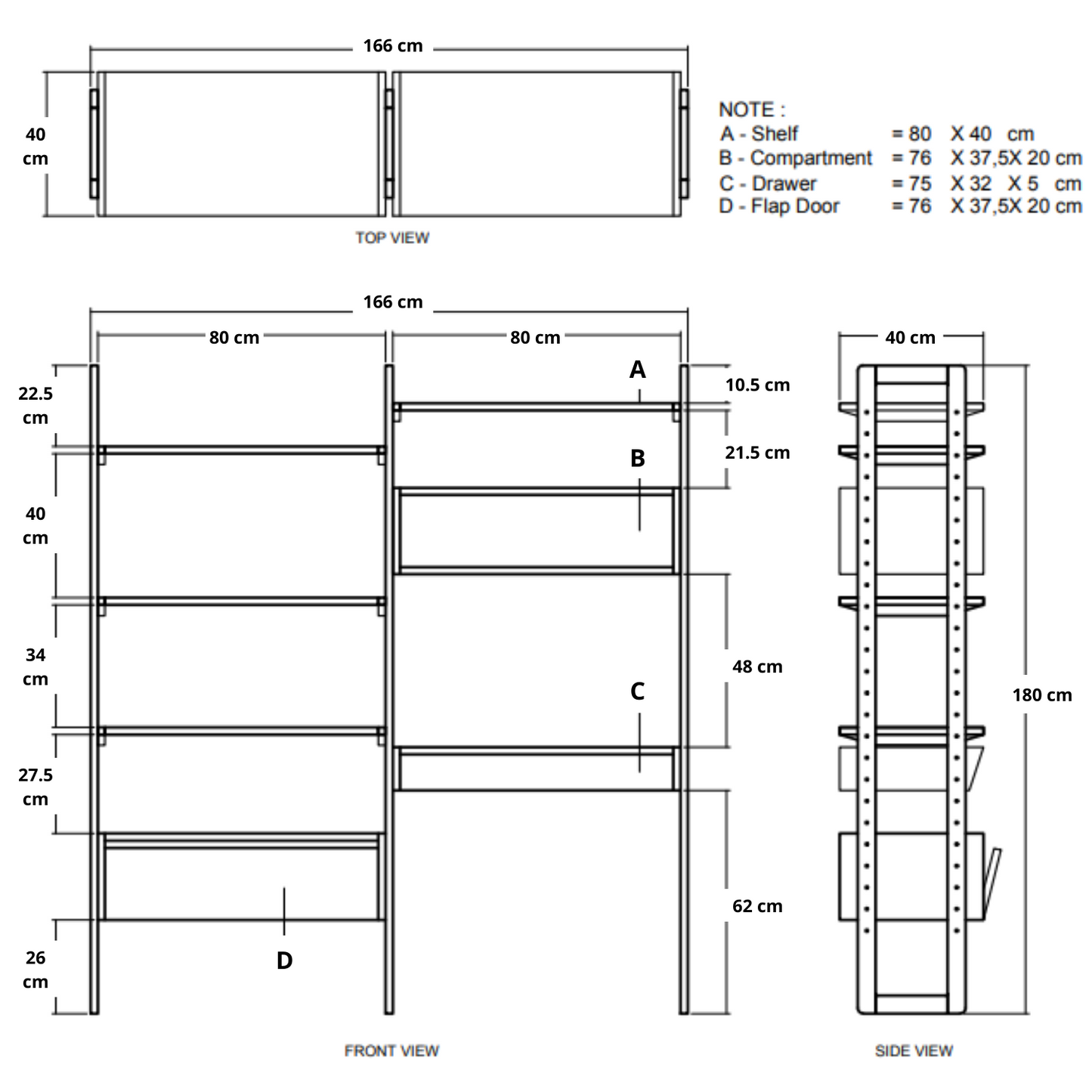 Soho Wall Unit Double - European Oak