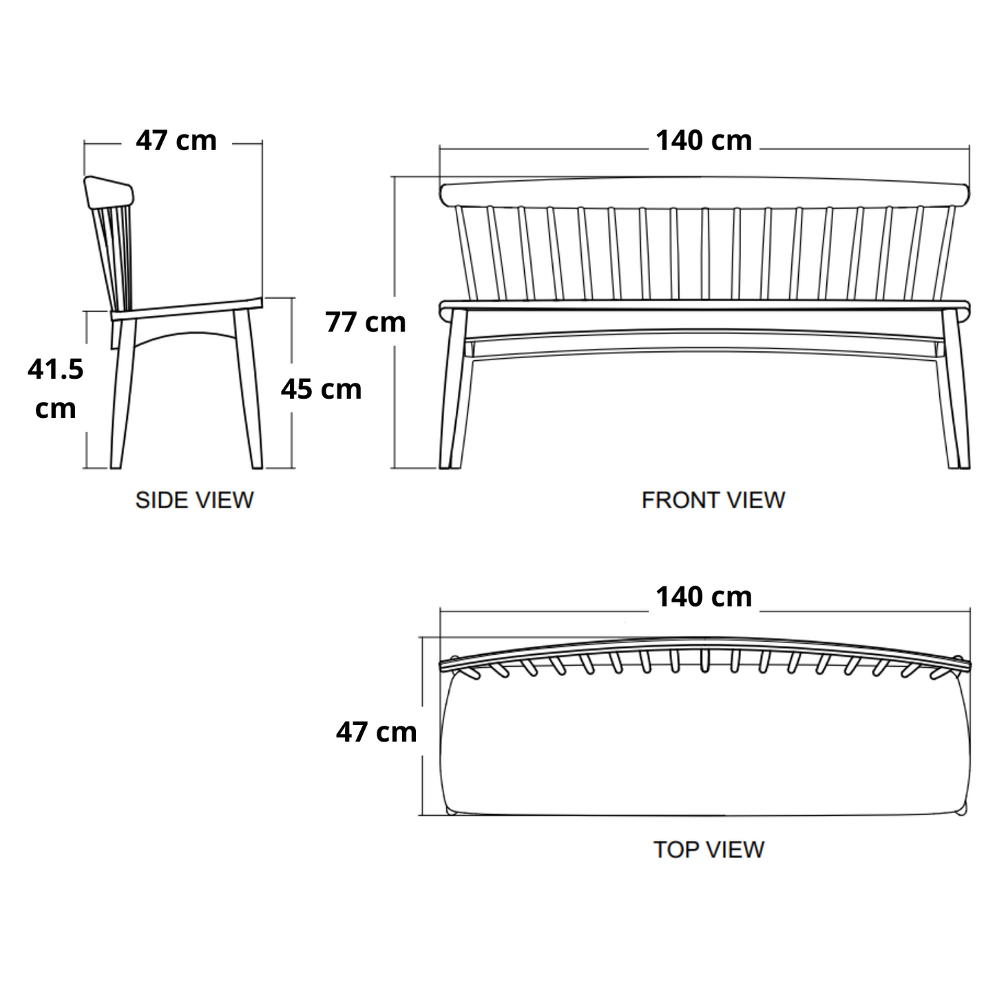 Twist Bench - European Oak