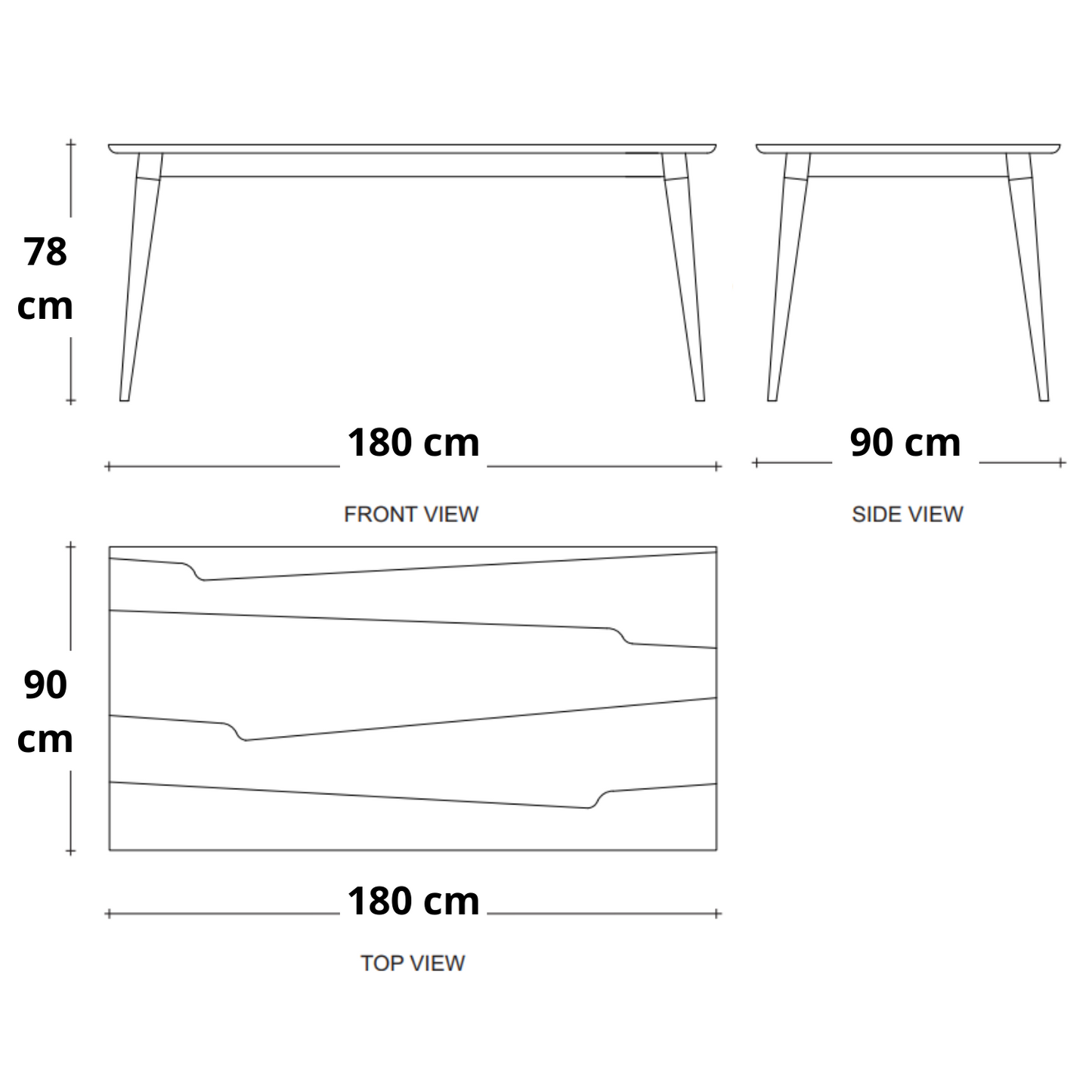 Vintage Dining Table 180(CM) - Satin Black