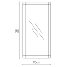 Diagram of a rectangular mirror with dimensions.