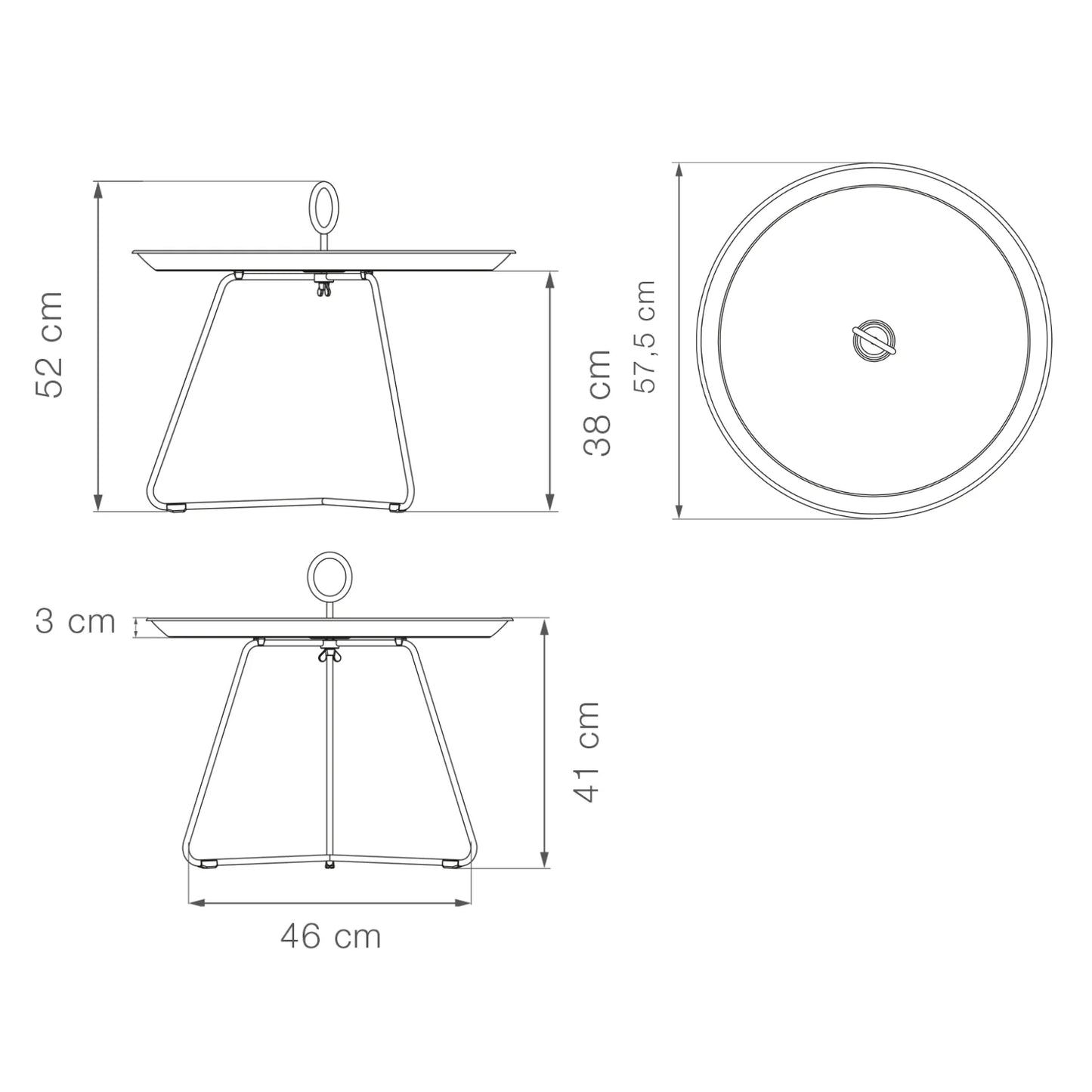 Eyelet Tray Table 60(CM) - Pine Green Medium