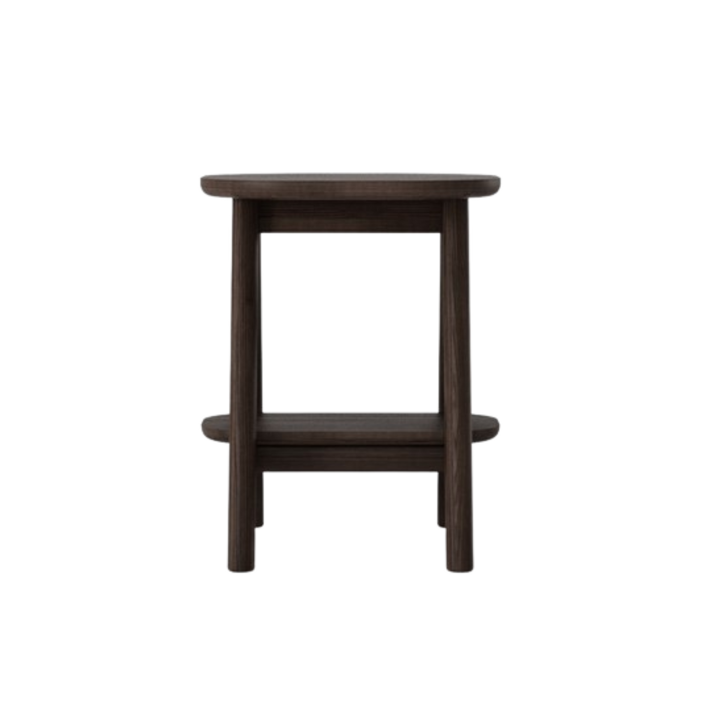 Curbus Rounded Side Table - White Ash Dark Stained